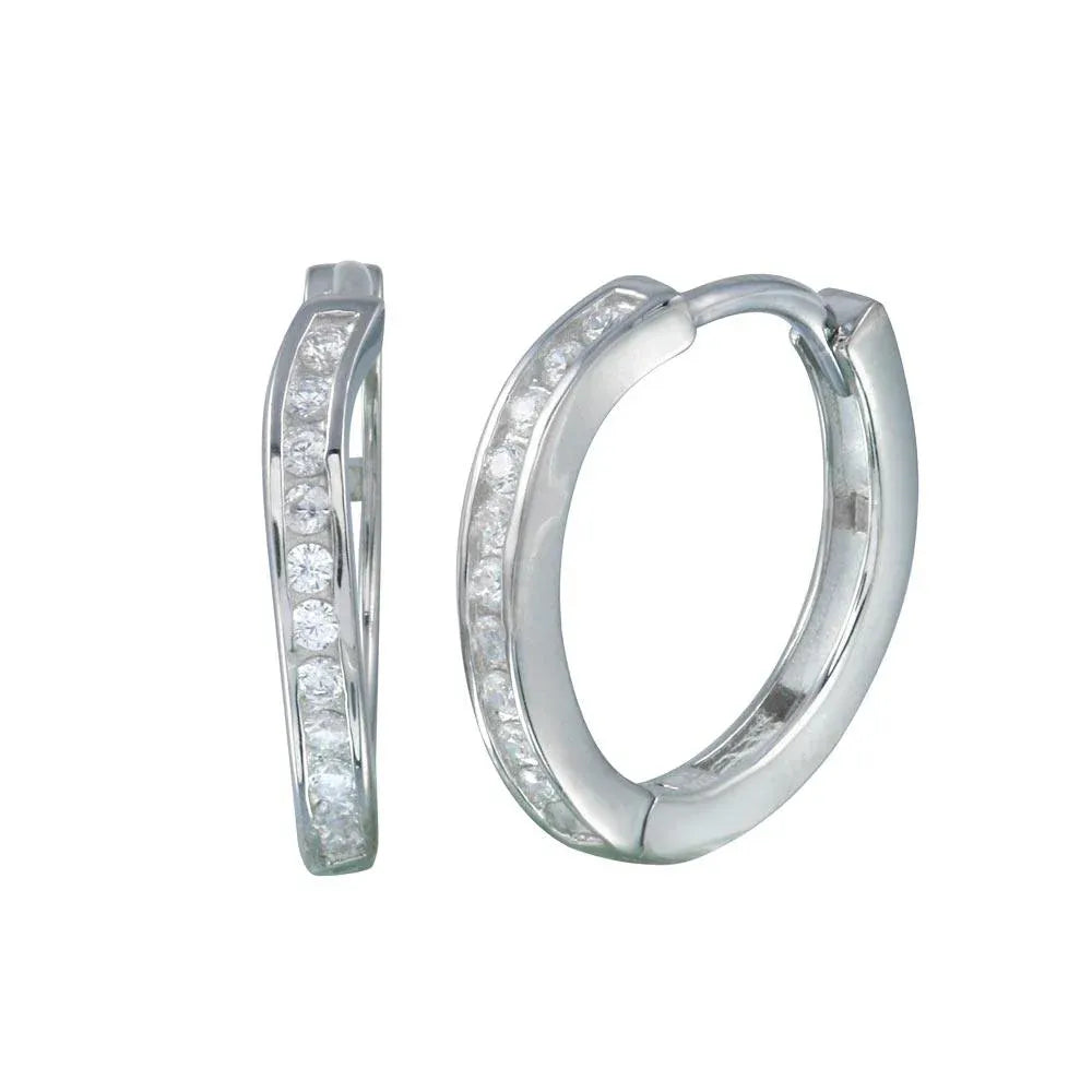 925 Sterling Silver Rhodium Plated Round CZ Stud Earring