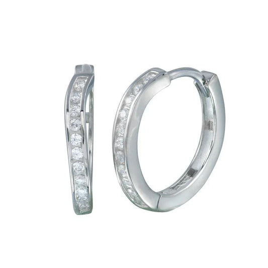 925 Sterling Silver Rhodium Plated Round CZ Stud Earring