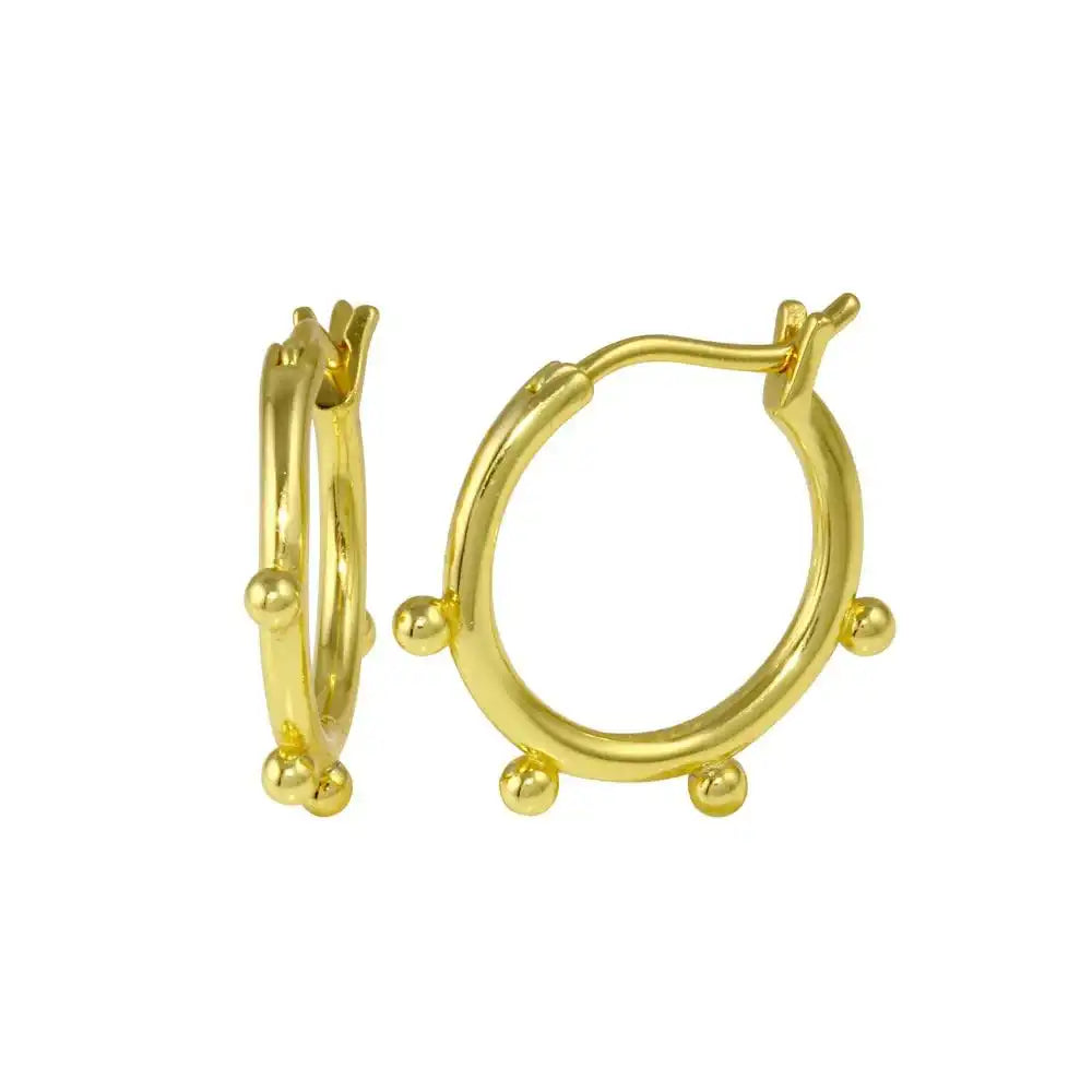 925 Sterling Silver Gold Plated Loop Earring