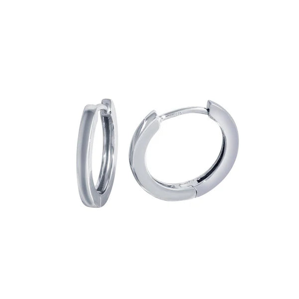 925 Sterling Silver Rhodium Plated huggie hoop Earring