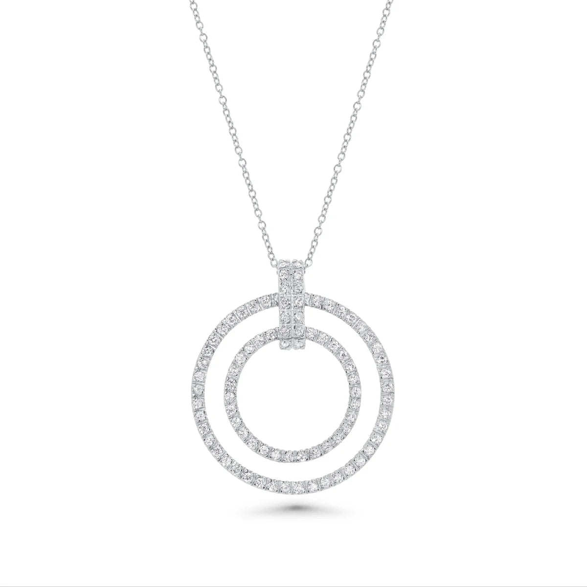 925 Sterling Silver Clearance-Rhodium Plated Graduating CZ Circle Pendant