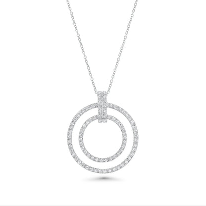 925 Sterling Silver Clearance-Rhodium Plated Graduating CZ Circle Pendant