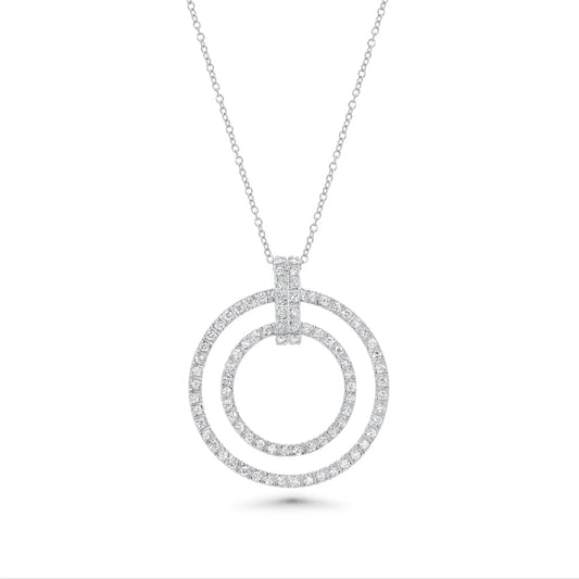 925 Sterling Silver Clearance-Rhodium Plated Graduating CZ Circle Pendant