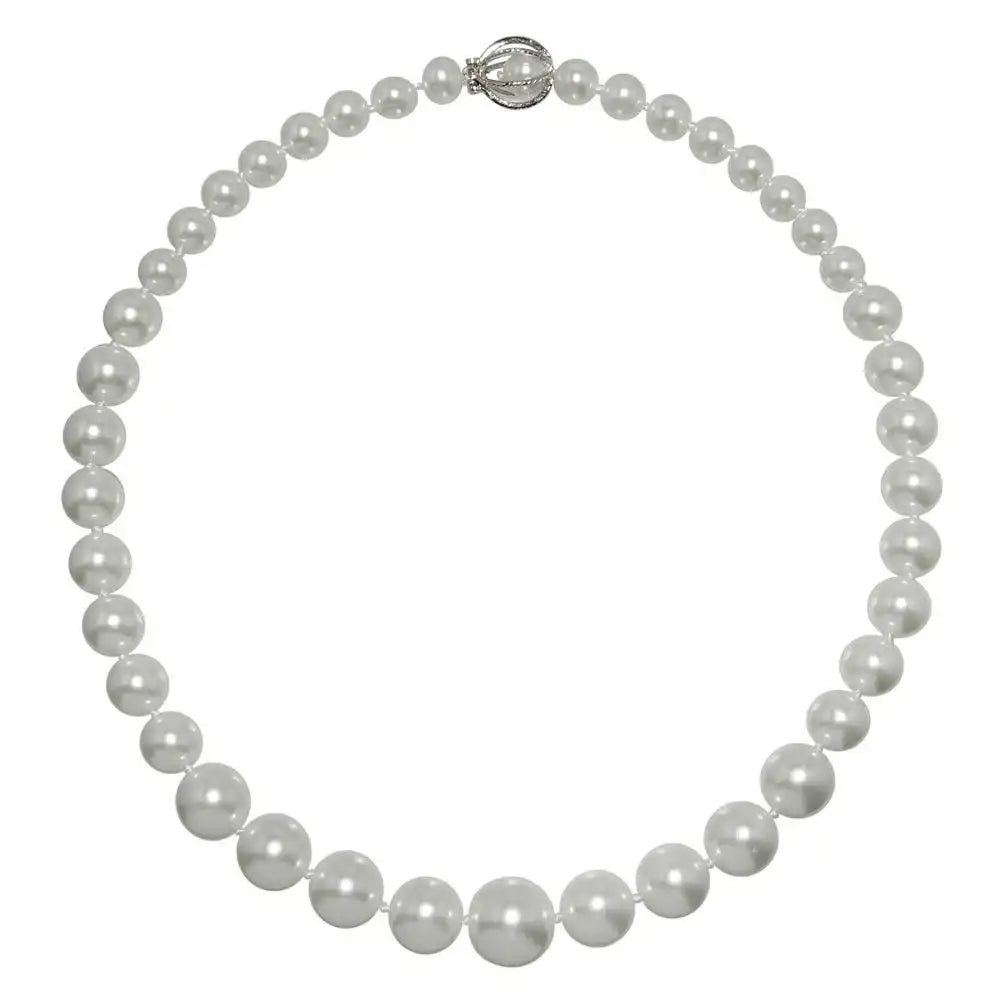 925 Sterling Silver Rhodium Plated Pearl Pendant Necklace