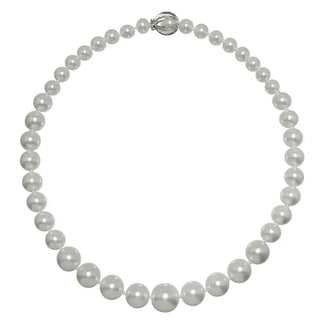 925 Sterling Silver Rhodium Plated Pearl Pendant Necklace