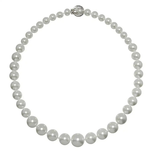 925 Sterling Silver Rhodium Plated Pearl Pendant Necklace