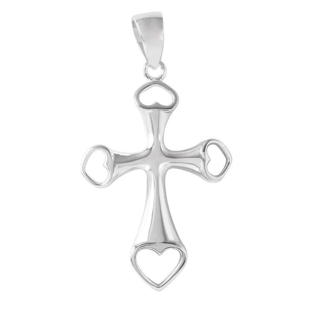 925 Silver Four Open Heart Shaped Pendant