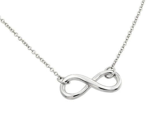 925 Sterling Silver Rhodium Plated Infinity Pendant Necklace