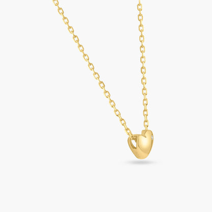 925 Sterling Silver Gold Plated Small Heart with Stone Necklace