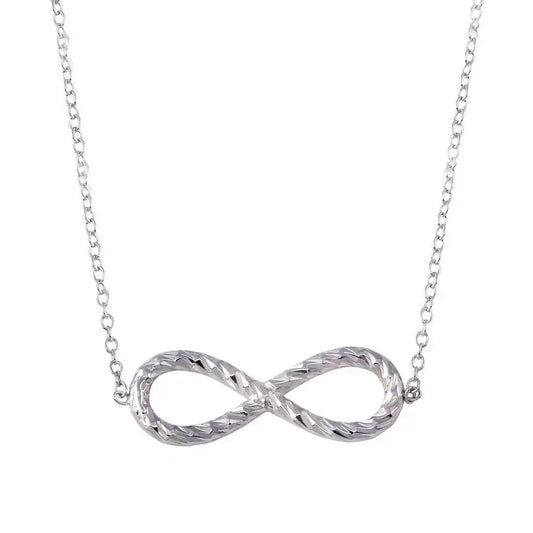 925 Sterling Silver Rhodium Plated Rope Infinity Necklaces