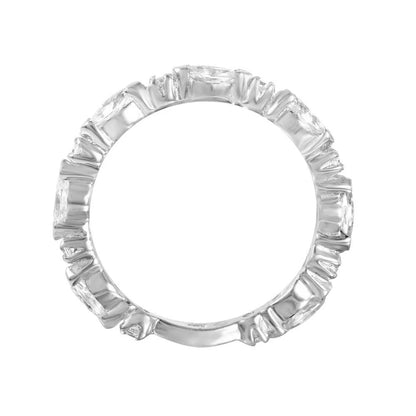 925 Silver Rhodium Plated CZ Stackable Ring