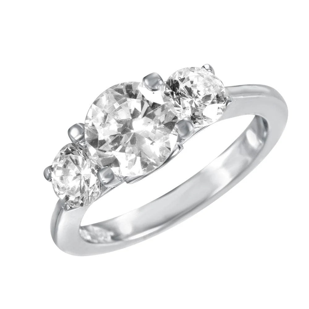 925 Silver Rhodium and Gold Plated Infinity CZ Past Present Future Ring