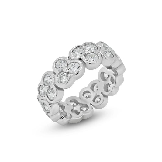 925 Sterling Silver Clearance Rhodium Plated 2 Princess Cut CZ Ring