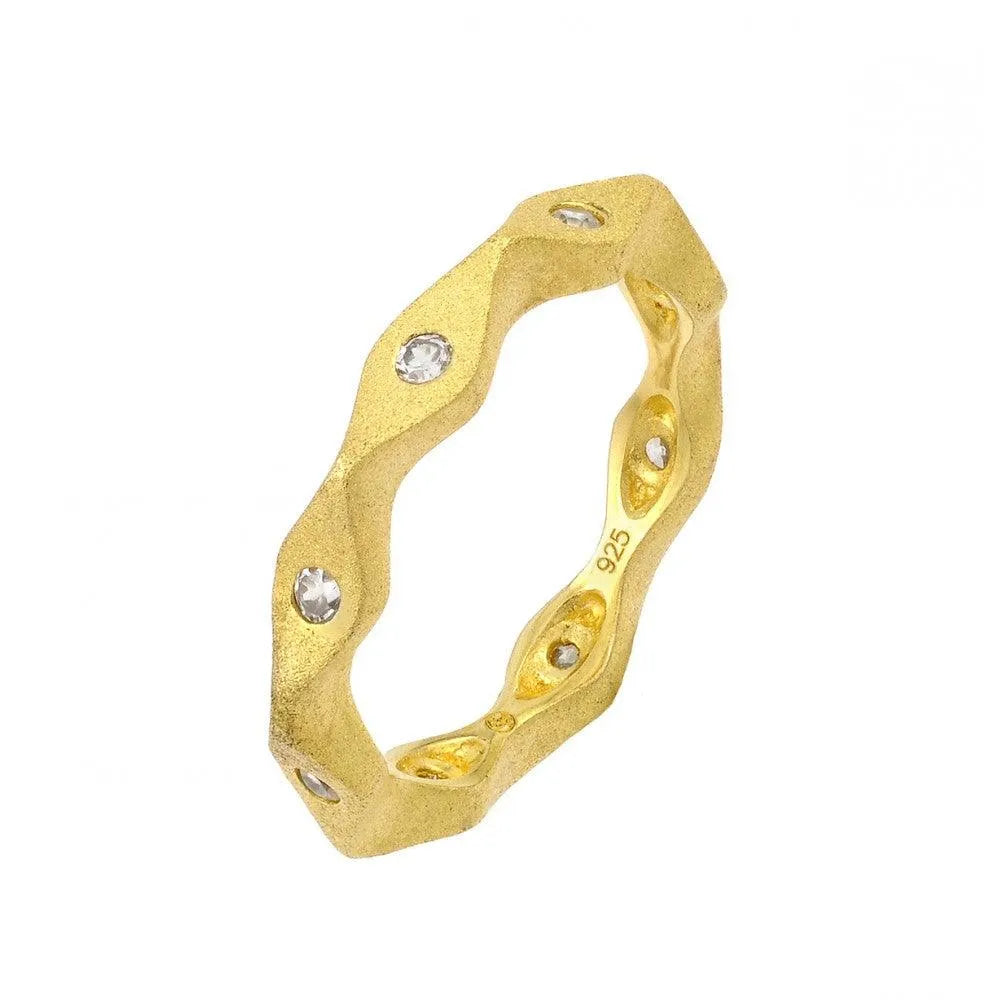 925 Sterling Silver Gold Plated Infinity Clear CZ Ring