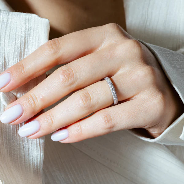 925 Sterling Silver Rhodium Plated Round Clear CZ Ring