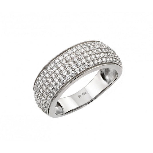 925 Silver Rhodium Plated Micro Pave CZ Ring