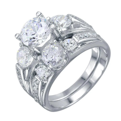 925 Sterling Silver Rhodium Plated Stackable CZ Rings