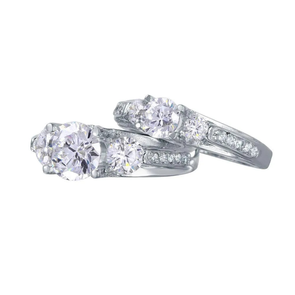 925 Sterling Silver Rhodium Plated Stackable CZ Rings