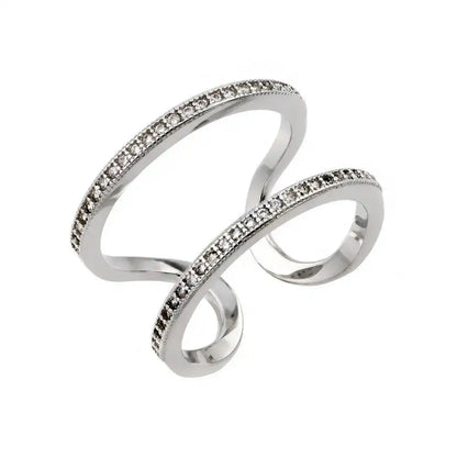 925 Sterling Silver Rhodium Plated Entangling Ring