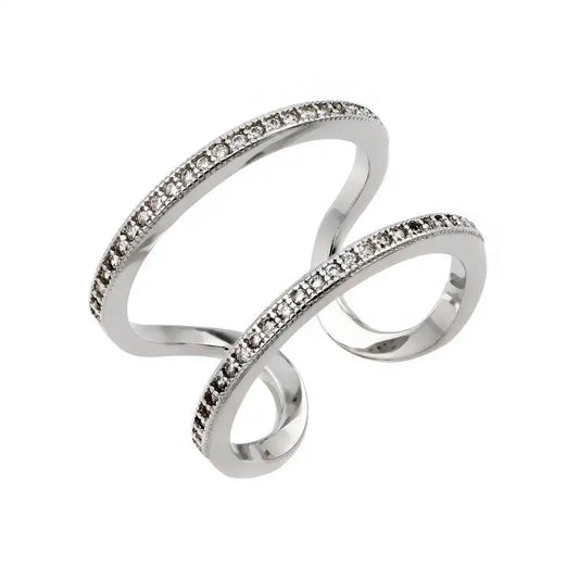 925 Sterling Silver Rhodium Plated Entangling Ring