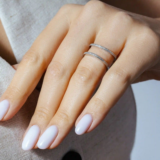 925 Sterling Silver Rhodium Plated Entangling Ring