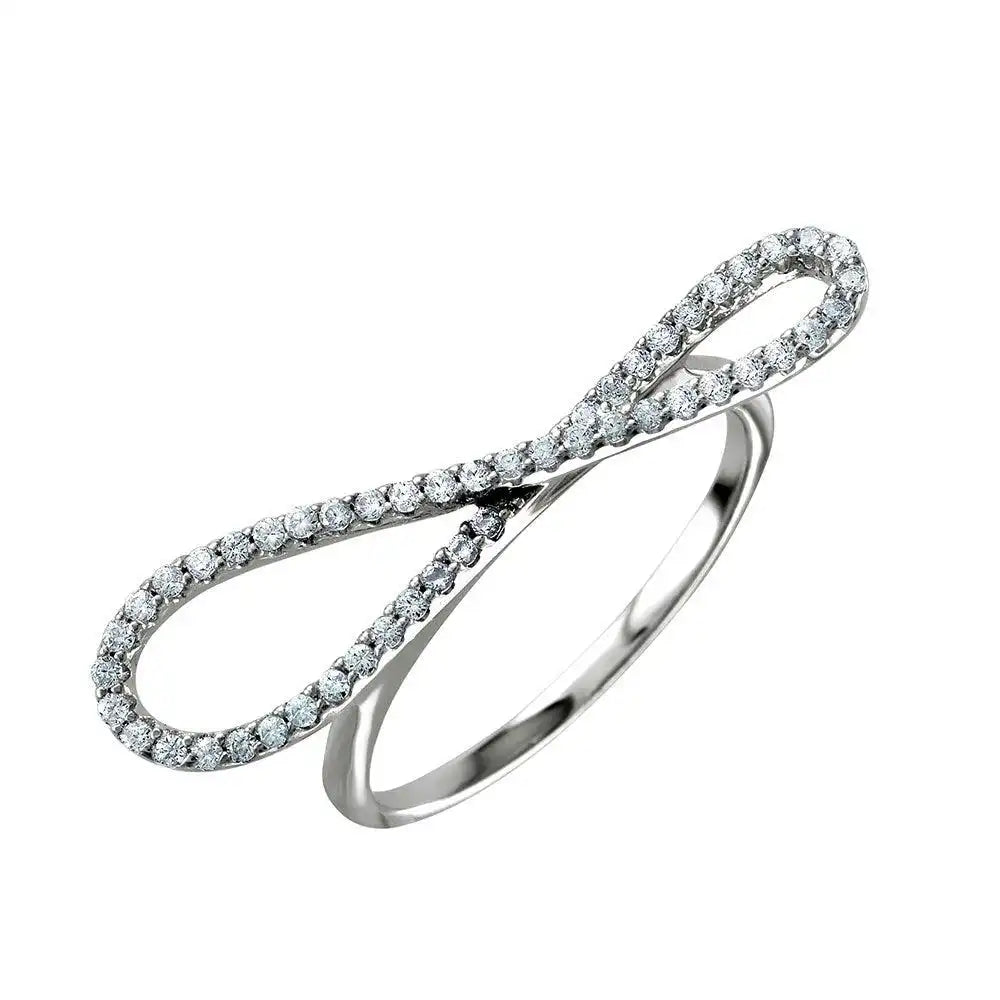925 sterling silver Rhodium Plated Infinity CZ Ring