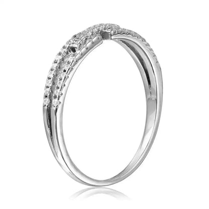 925 Sterling Silver Rhodium Plated Open Shank CZ Ring