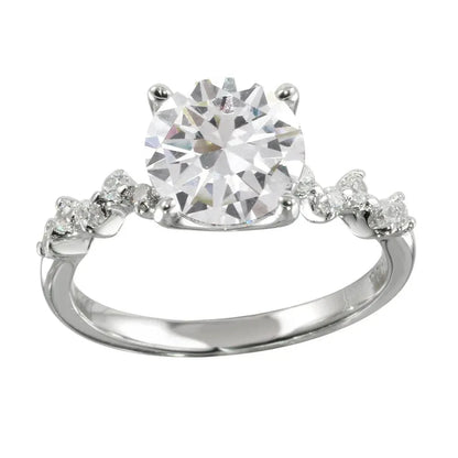 925 Sterling Silver Rhodium Plated CZ Ring