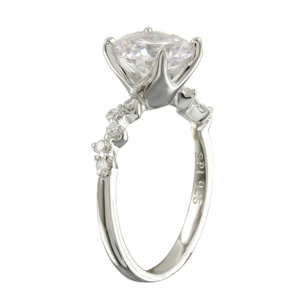 925 Sterling Silver Rhodium Plated CZ Ring
