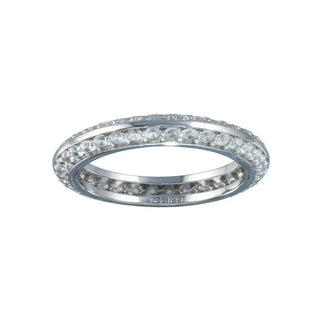 925 Sterling Silver Rhodium Plated Eternity Pave CZ Ring