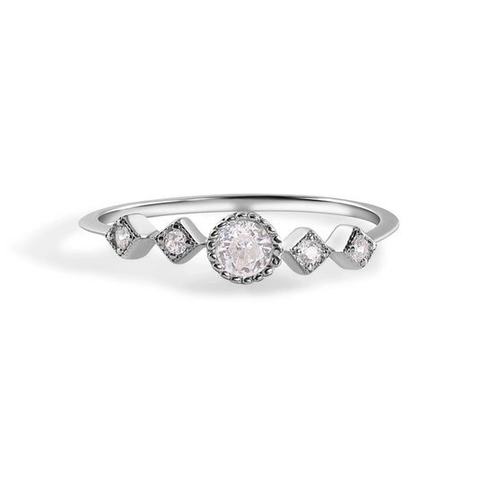 925 Sterling Silver Nickel Free Rhodium Plated Pave Clear CZ Ring