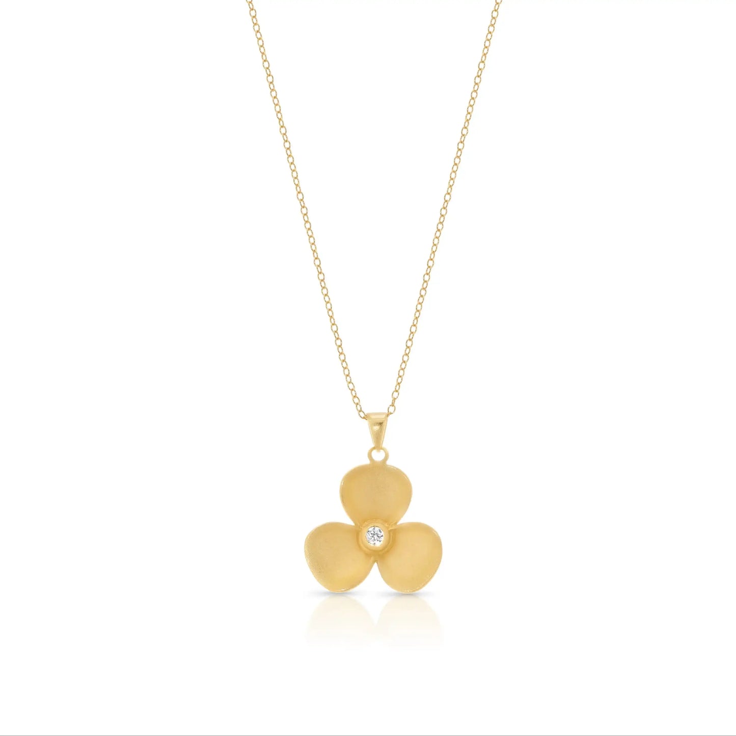 925 Sterling Silver Clearance Gold Plated Flower CZ Hook Earring and Necklace Set