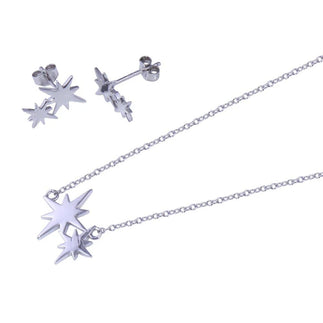 925 Sterling Silver Rhodium Plated Northstar Charm Set