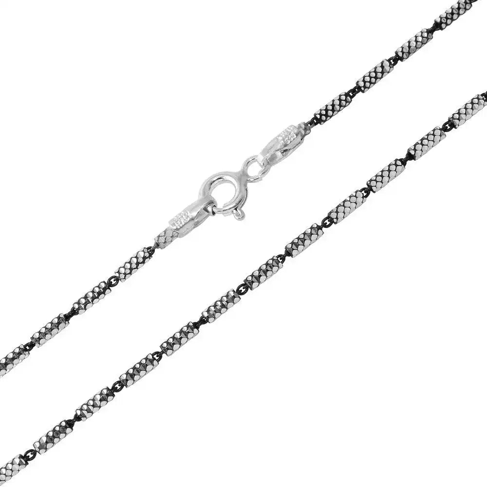 925 Sterling Silver Black Rhodium Plated Tube 2 Brite Close FT B-W 030 Chain