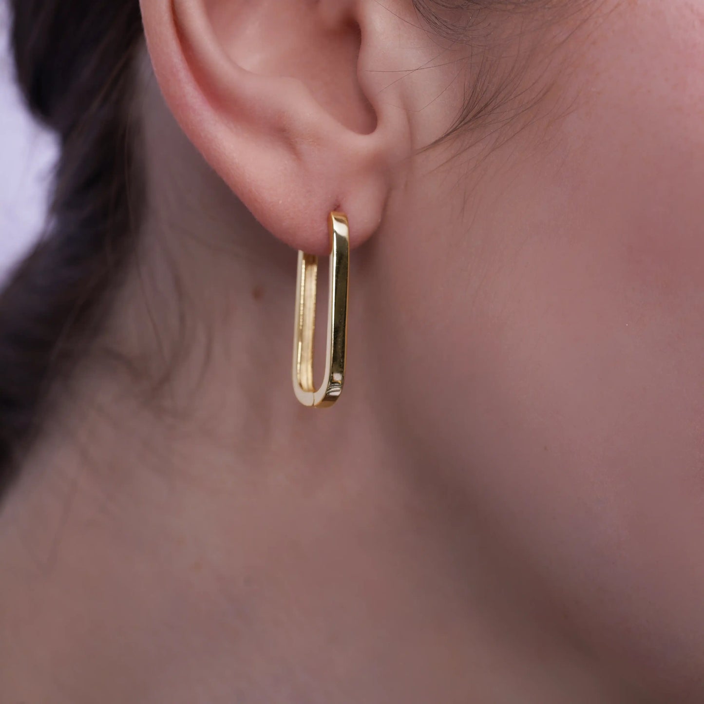 925 Sterling Silver Paperclip Hoop Earrings