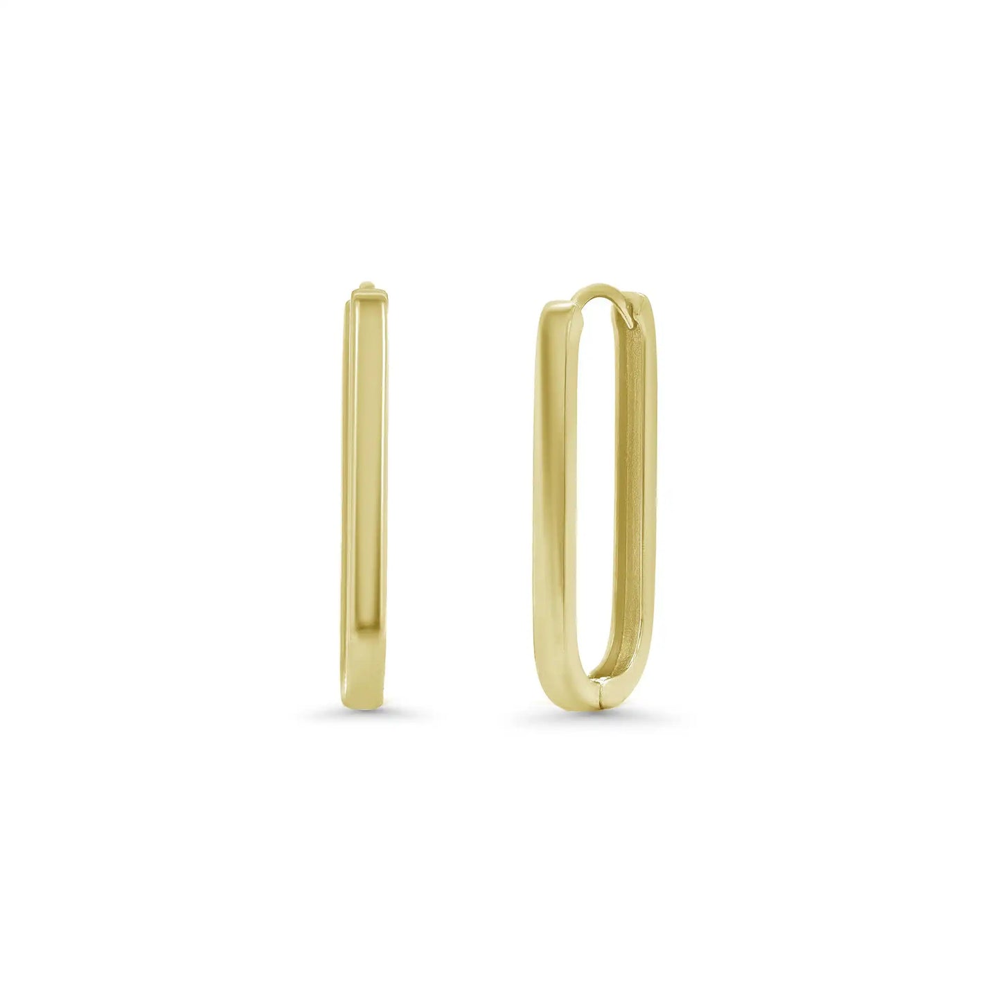925 Sterling Silver Paperclip Hoop Earrings