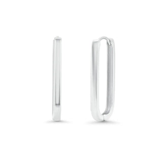 925 Sterling Silver Paperclip Hoop Earrings