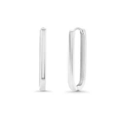 925 Sterling Silver Paperclip Hoop Earrings