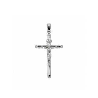 925 Sterling Silver Rhodium Plated Classic Jesus Crucifix Cross Pendant