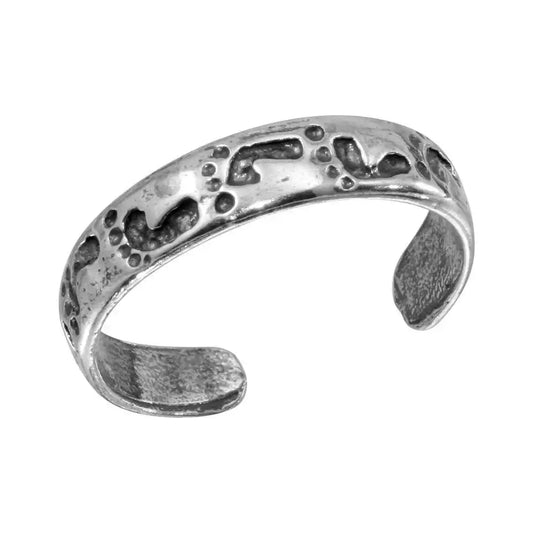 925 sterling silver Footprint Adjustable Toe Ring