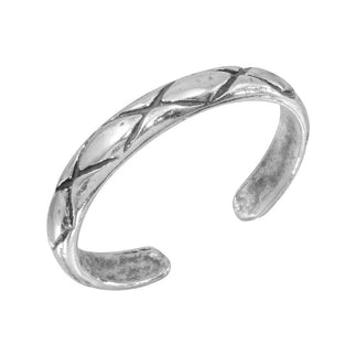 925 Silver Net Pattern Adjustable Toe Ring