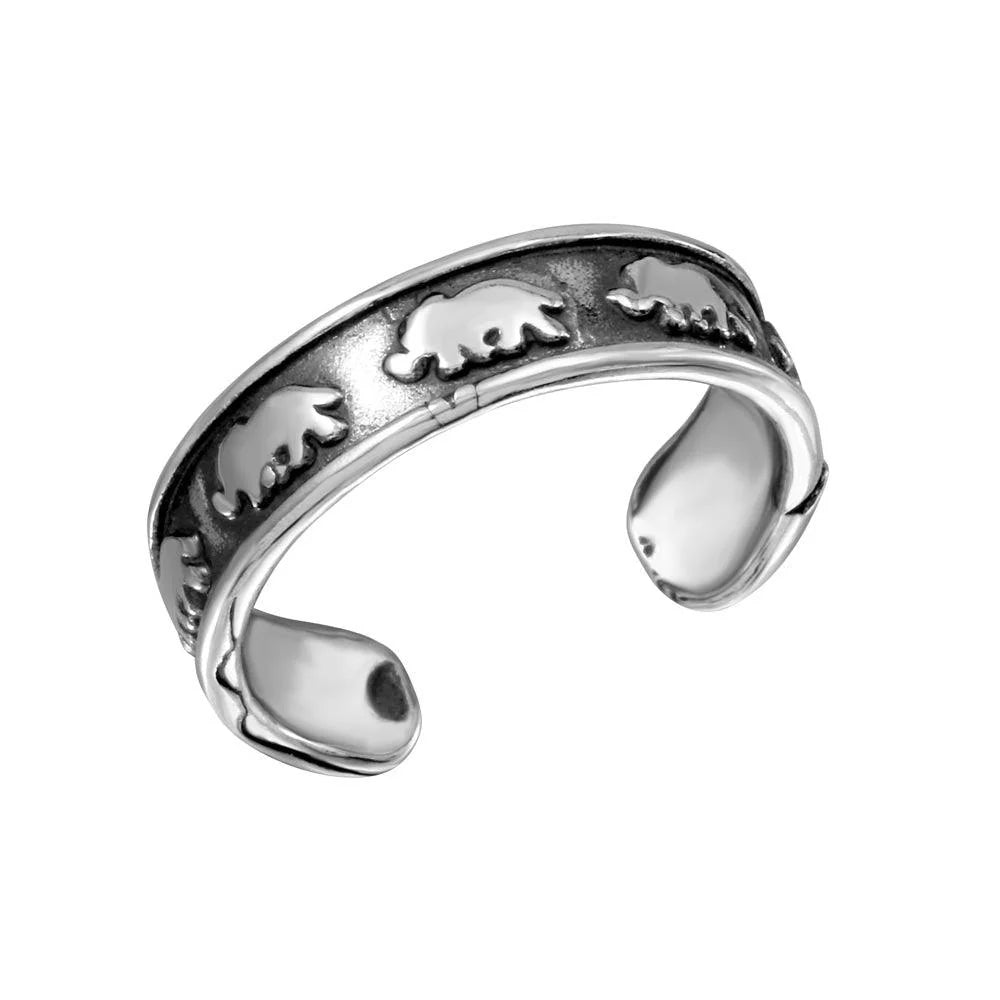 925 Silver Elephant Adjustable Toe Ring