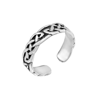 925 Silver Celtic Knot Weave Adjustable Toe Ring