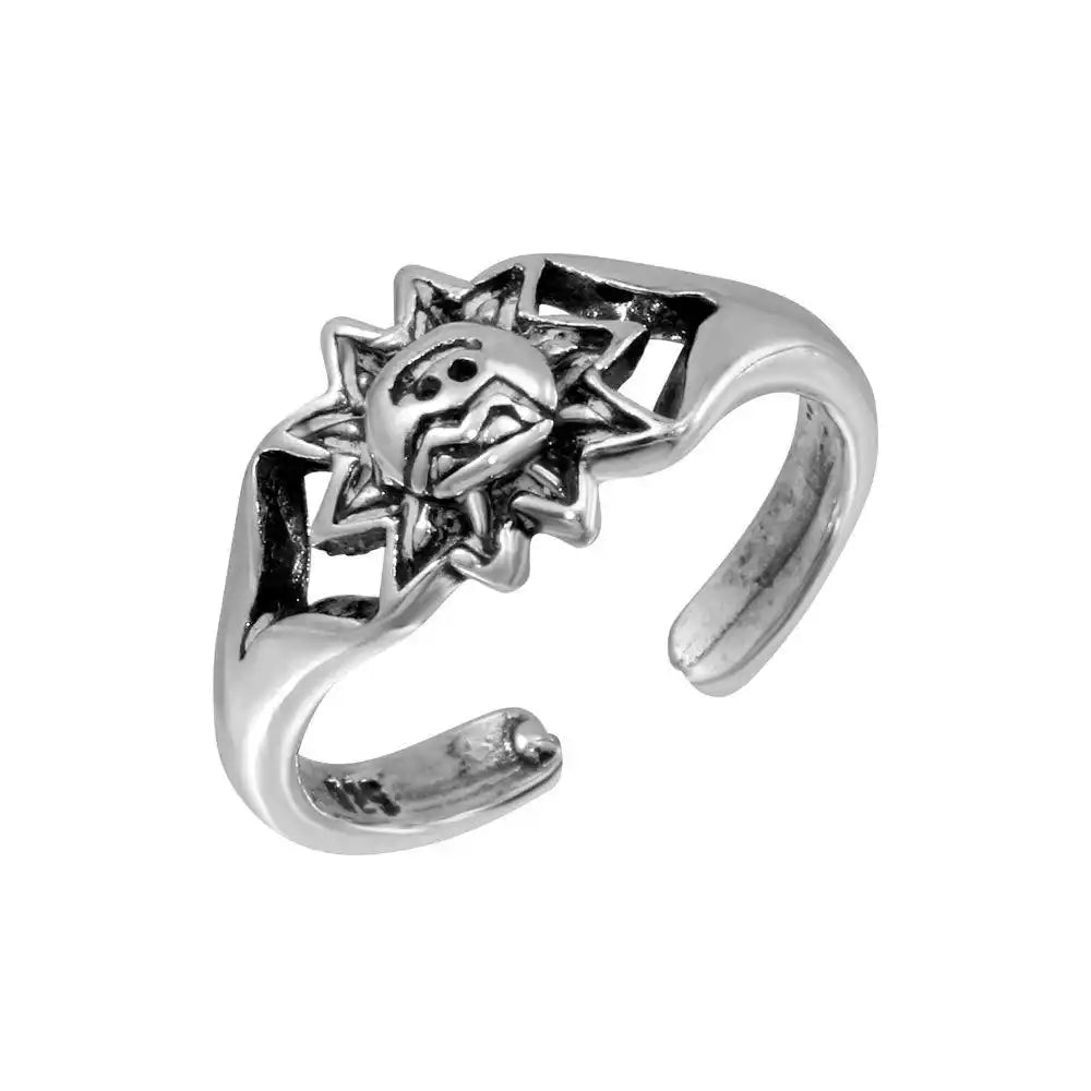 925 Sterling Silver Sun Adjustable Toe Ring