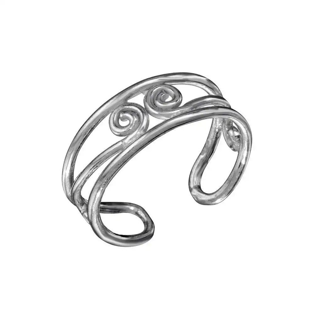 925 Sterling Silver S Curl Adjustable Toe Ring