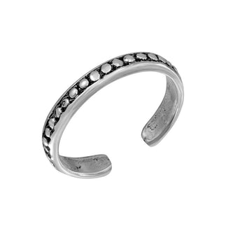 925 Silver Skinny Ball Studded Adjustable Toe Ring
