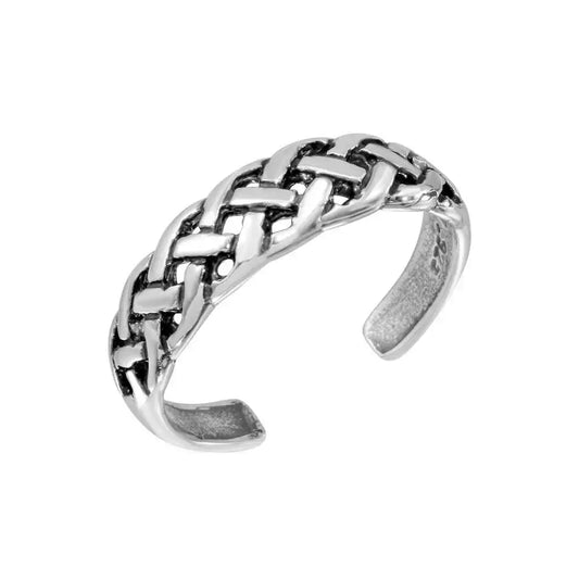 925 Sterling Silver Braided Adjustable Toe Ring