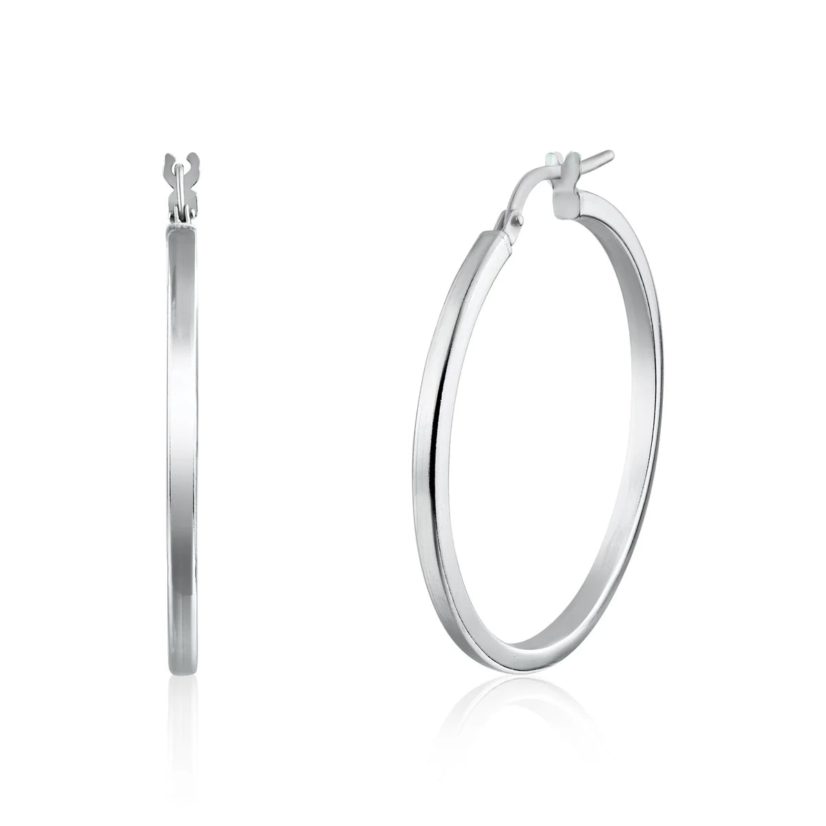 925 Sterling Silver Silver 2mm Hoop Earring