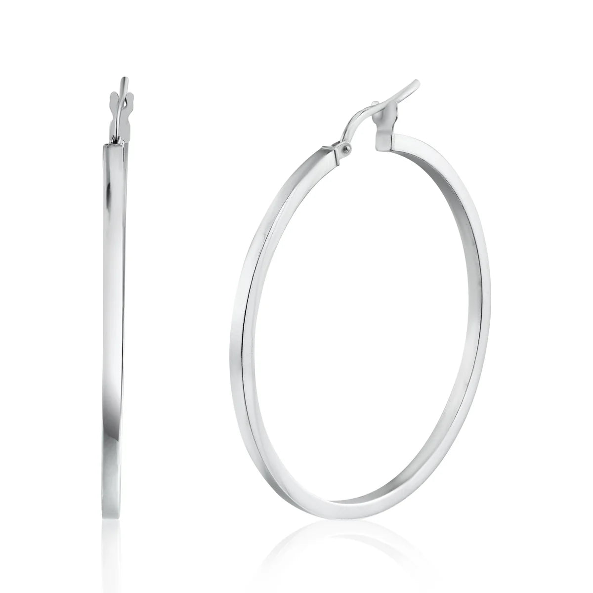 925 Sterling Silver Silver 2mm Hoop Earring