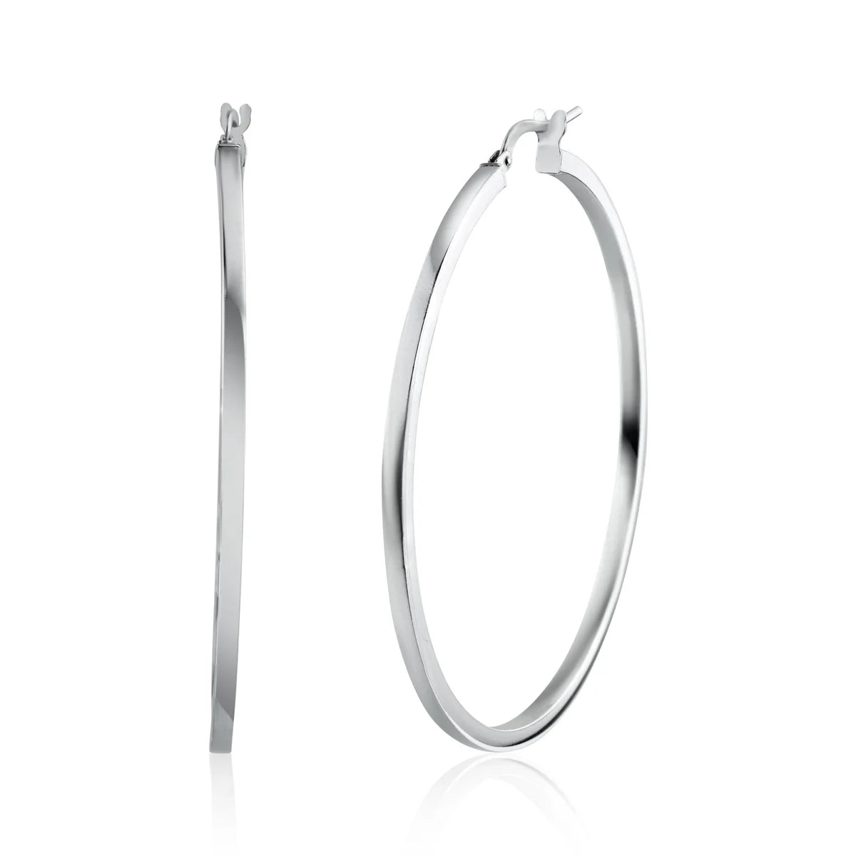 925 Sterling Silver Silver 2mm Hoop Earring